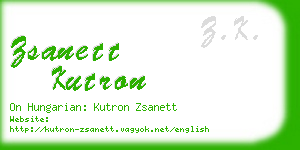 zsanett kutron business card